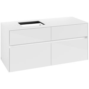 Wastafelonderkast Collaro 1200x548x500mm Glossy White C12900DH