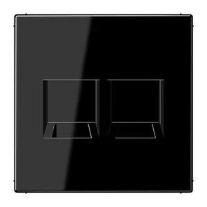 Afdekking zwart v.mod.jack 2-voudig LS990