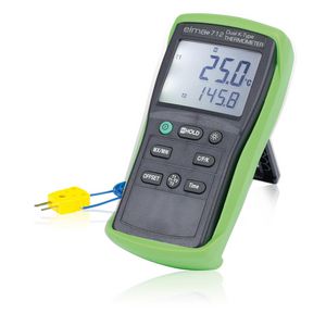 Digitale Type K-thermometer met 2 kanalen en verschilmeting