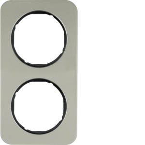 Afdekraam 2-v berker R.1 edelstaal/zwart