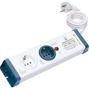 8110 overspanningsbeveiliging 1,5m RA stekker wit / blauw