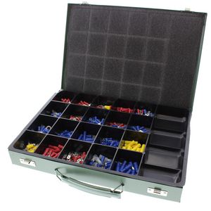 Kabelschoenen geisol. assorti. in metalen kist PVC