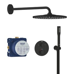 Complete set inbouwdouche Precision Shower Set 310 rond mat zwart