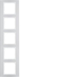 Afdekraam 5-v berker B.3 aluminium naturel/polarwit mat