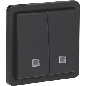 Spuitwaterdichte verl. dubb. knop 10A/250Vac 2-NO/NG inst zw