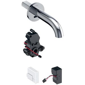 Piave wastafelkraan 220mm chroom wandmodel 230V met meng unit
