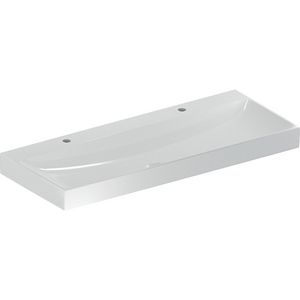 Wastafel 120x48cm 2 kraangaten 1x links en 1x rechts zonder overloop wit Keratect ONE