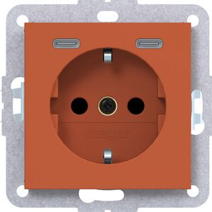 SCHUKO-wandcontactdoos USB-C Safety Plus A.x/C.x canyon mat