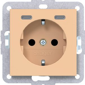 SCHUKO-wandcontactdoos USB-C Safety Plus A.x/C.x petal mat