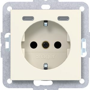 SCHUKO-wandcontactdoos USB-C Safety Plus A.x/C.x shell mat