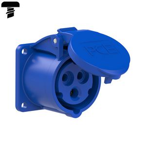 Wandcontactdoos CEE 16A 3p 230V 6h blauw IP54 55x55mm