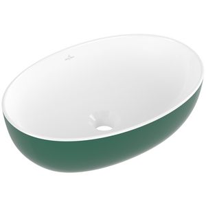 Opzetwaskom ovaal ARTIS 485x325mm kleur buitenzijde Forest (groen) binnenzijde wit zonder overloop