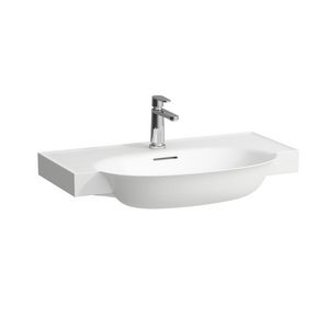 Wastafel Met Overloop Met Drie Kraangaten 80X48 lcc wit