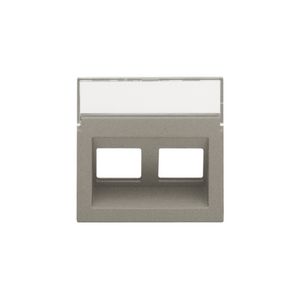 Centraalplaat data 2x RJ schuine uitgang bronze