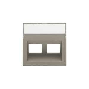 Centraalplaat data 2x RJ schuine uitgang bronze