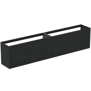 Conca wastafelmeubel 240x37x55cm 2 laden zonder afdekblad smoked oak