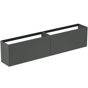 Conca wastafelmeubel 240x37x55cm 2 laden zonder afdekblad mat antraciet