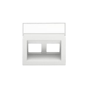 Centraalplaat data 2x RJ schuine uitgang white coated