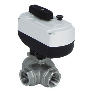3-Weg Motorkogelkraan Pro RVS 230V IP65 1/2"F L