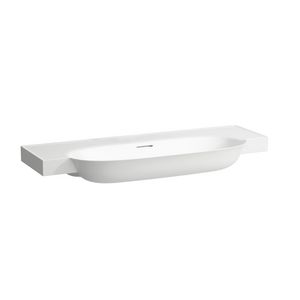 Wastafel Met Overloop Zonder Kraangat 120X48 Lcc wit
