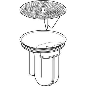 Urinoirsifon met waterslot van boven uitwisselbaar