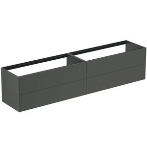 Conca wastafelmeubel 240x50x55cm 4 laden zonder afdekblad mat antraciet