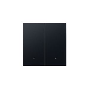 Afwerkingsset lens dubbele elektr. schakelaar/knop black c.