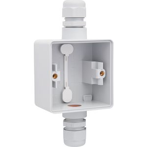 Spuitwaterdichte opbouwdoos 1 functie grijs met M20-ingang boven + onder