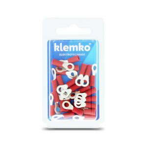 Blister a 25st. geisoleerde ringkabelschoen M4 0,5-1,5mm²