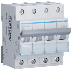 Installatieautomaat 3-polig + Nul 25A C-karakteristiek 6 kA