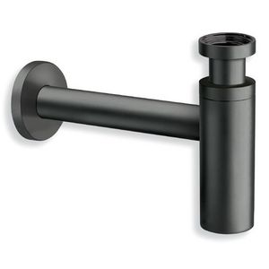 Round designsifon 1.1/4x32mm mat zwart m.rozet