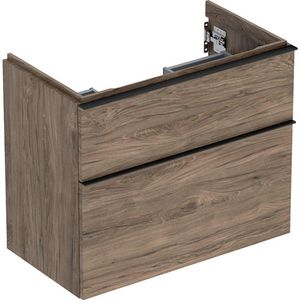 iCon wastafel onderkast compact twee laden 75cm noten hickor