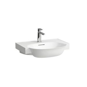Wastafel Met Overloop Met Drie Kraangaten 60X48 lcc wit