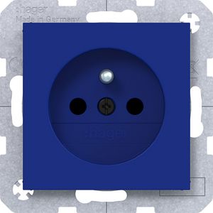 Wandcontactdoos aardpen Safety Plus steekklemmen A.x/C.x cobalt mat