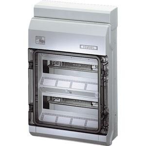 au. beh. Polycarbonaat IP65 24 mod 2x12 Tule invoer +PE