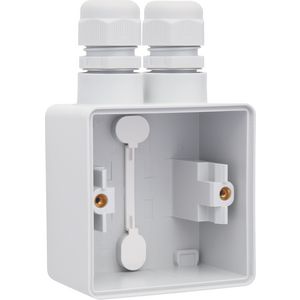 Spuitwaterdichte opbouwdoos grijs met 1x 2-voudige M20-ingang met wartel