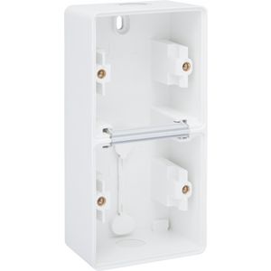 Spuitwaterdichte dubb. V opb.doos 2 enkelv. soepele ing. wit