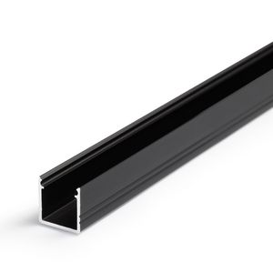 Profiel 10 opbouw 1 m1 zwart geschikt voor COB ledstrips 8mm
