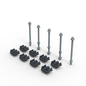 Kit Railstelhouder platte koprails max 10x60mm