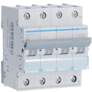 Installatieautomaat 3-polig + Nul 50A C-karakteristiek 6 kA