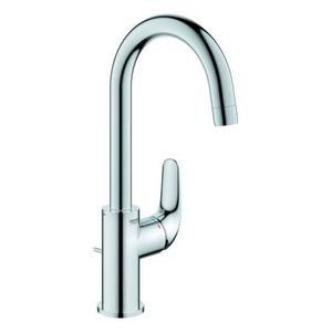 Euroeco L-Size wastafelmengkraan chroom hoge uitloop sprong 140mm incl. waste-inrichting (prof)