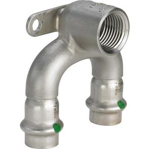 Muurplaat doorstromend SANPRESS inox persaansluiting 15x1/2"bn.x15mm 2325.7