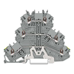 3-etageklem Aard-/rijg-/rijgklem 1mm² groen-geel/gr VVE=40