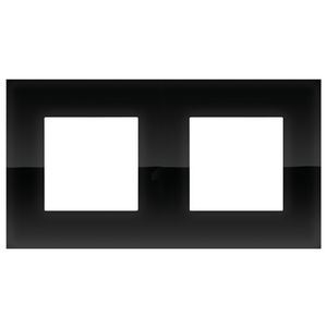 2-voudige afdekplaat hoh 71mm Pure liquid black