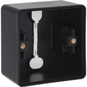 Spuitwaterdichte enkelvoudige opbouwdoos met soepele ingang zwart