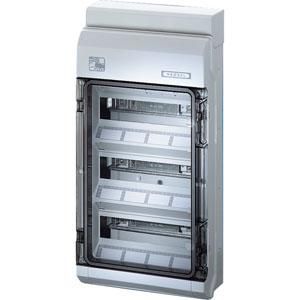 au. beh. Polycarbonaat IP65 36 mod 3x12 Tule invoer +PE