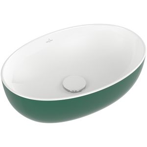 Opzetwaskom ovaal ARTIS 485x325mm kleur buitenzijde Forest (groen) binnenzijde wit zonder overloop