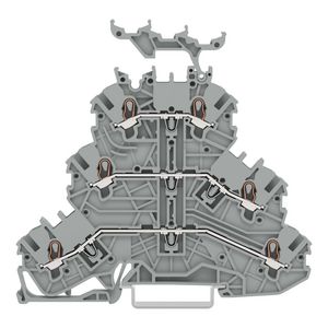 3-etageklem Rijg-/rijg-/rijgklem L/L/L grijs VVE=40