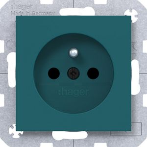 Wandcontactdoos aardpen Safety Plus steekklemmen A.x/C.x azure mat