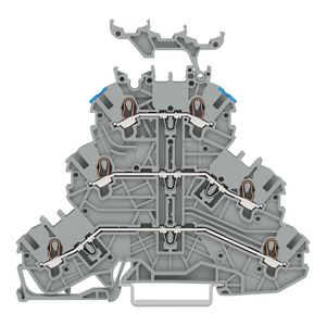 3-etageklem Rijg-/rijg-/rijgklem L/L/N grijs VVE=40